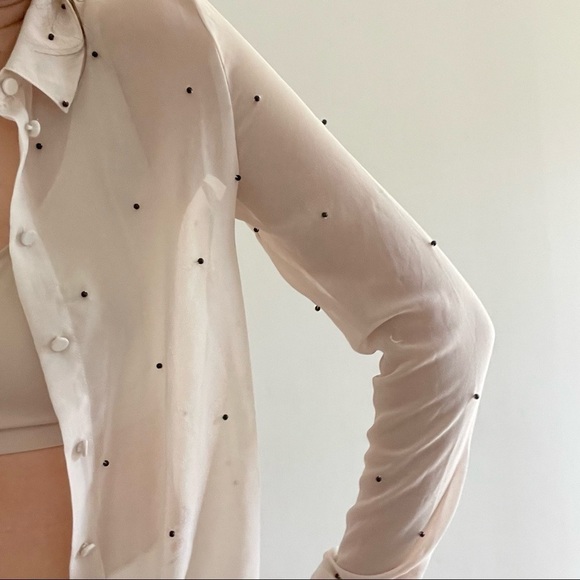 URBAN OUTFITTERS SHEER BUTTON  DOWN SHIRT - XS - Picture 4 of 11
